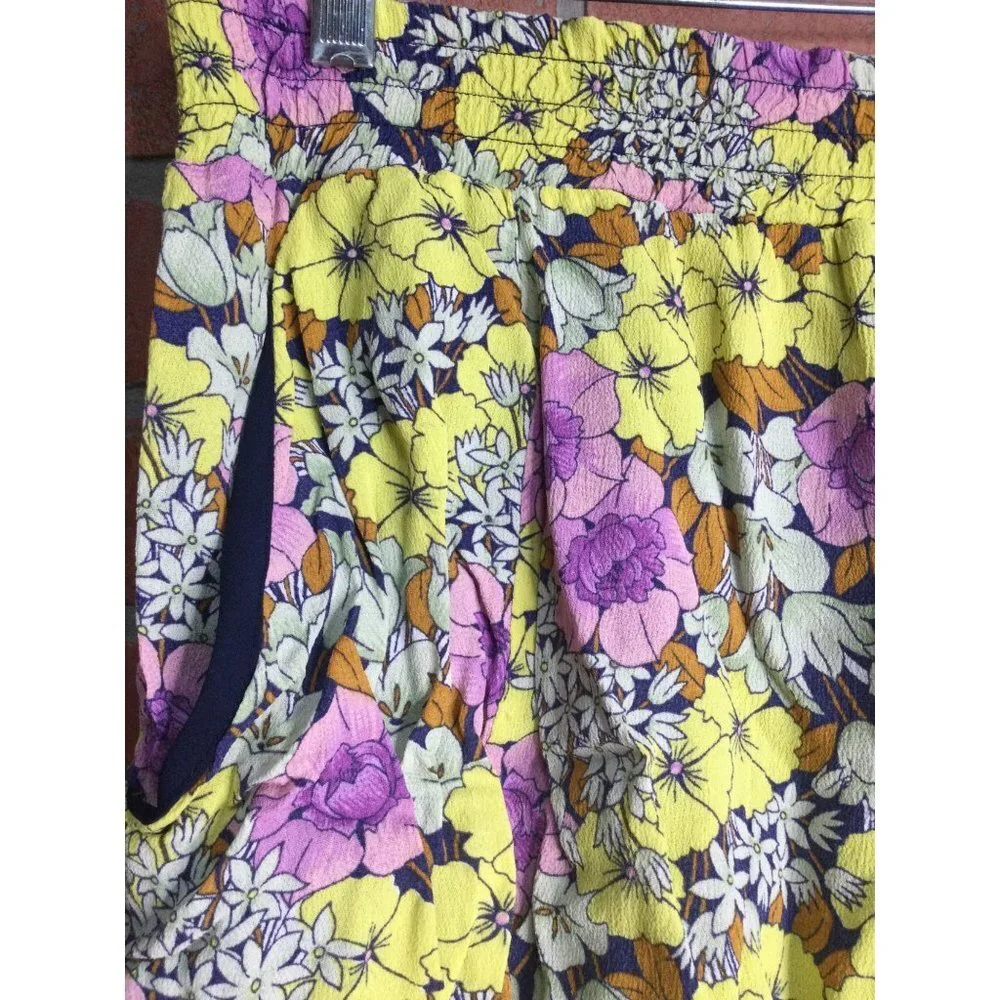 Anthropologie Leifnotes Floral Flounced Pull-On Petunia Mini Skirt Lined Size 6